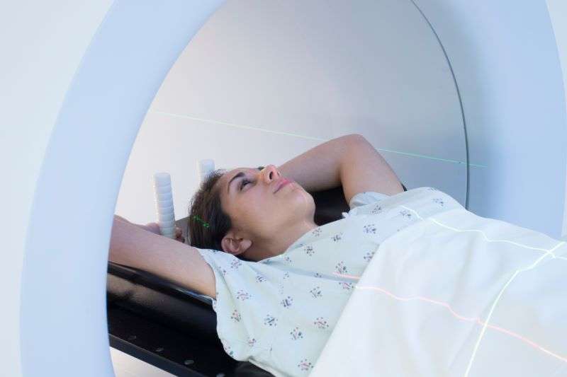 woman getting cat scan