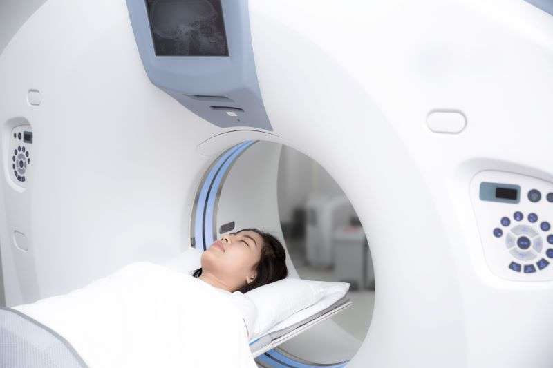 woman getting ct scan